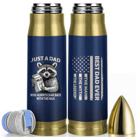 Just A Dad Who Came Back With The Milk Bullet Tumbler Father's Day Raccoon Dark Humor