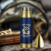 Just A Dad Who Came Back With The Milk Bullet Tumbler Father's Day Raccoon Dark Humor