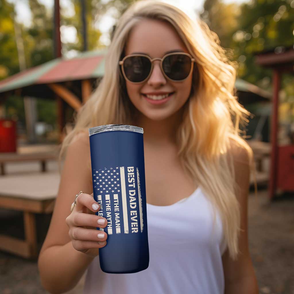 Just A Dad Who Came Back With The Milk Skinny Tumbler Father's Day Raccoon Dark Humor