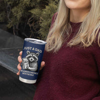 Just A Dad Who Came Back With The Milk Tumbler Cup Father's Day Raccoon Dark Humor