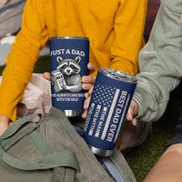 Just A Dad Who Came Back With The Milk Tumbler Cup Father's Day Raccoon Dark Humor