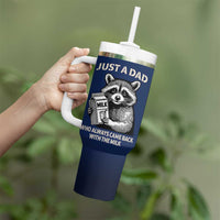 Just A Dad Who Came Back With The Milk Tumbler With Handle Father's Day Raccoon Dark Humor