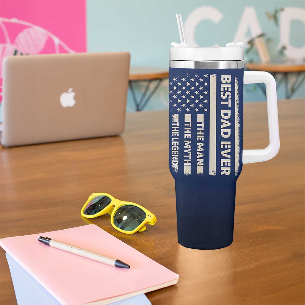 Just A Dad Who Came Back With The Milk Tumbler With Handle Father's Day Raccoon Dark Humor