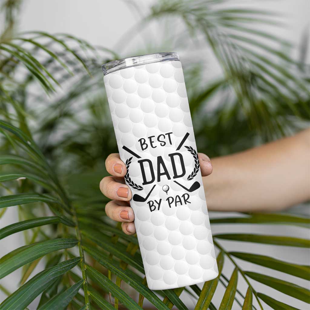 Dad Golf Skinny Tumbler Best Dad By Par Golfing Golfer American Flag Fathers Day