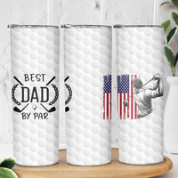 Dad Golf Skinny Tumbler Best Dad By Par Golfing Golfer American Flag Fathers Day