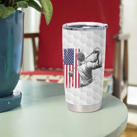 Dad Golf Tumbler Cup Best Dad By Par Golfing Golfer American Flag Fathers Day