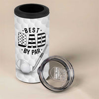Dad Golf 4 in 1 Can Cooler Tumbler Best Dad By Par Golf Ball Texture American Flag