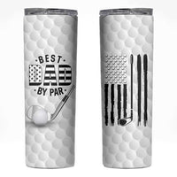 Dad Golf Skinny Tumbler Best Dad By Par Golf Ball Texture American Flag