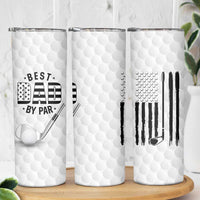 Dad Golf Skinny Tumbler Best Dad By Par Golf Ball Texture American Flag