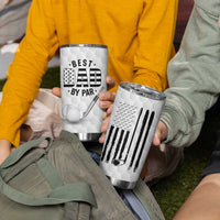 Dad Golf Tumbler Cup Best Dad By Par Golf Ball Texture American Flag