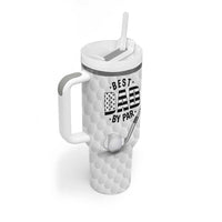 Dad Golf Tumbler With Handle Best Dad By Par Golf Ball Texture American Flag