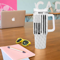 Dad Golf Tumbler With Handle Best Dad By Par Golf Ball Texture American Flag
