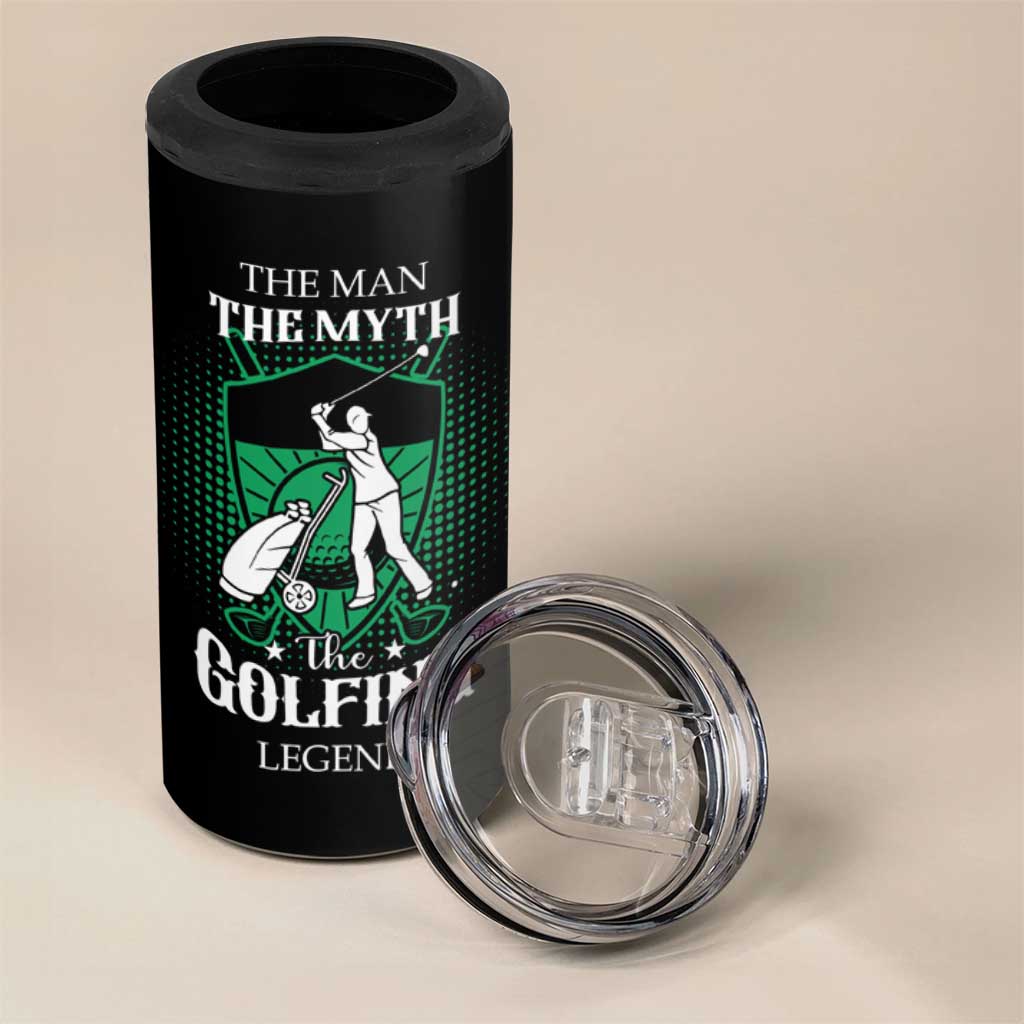 Funny Golfer 4 in 1 Can Cooler Tumbler The Man The Myth The Golfing Legend Dad Grandpa Father's Day - Wonder Print Shop