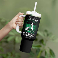 Funny Golfer Tumbler With Handle The Man The Myth The Golfing Legend Dad Grandpa Father's Day - Wonder Print Shop