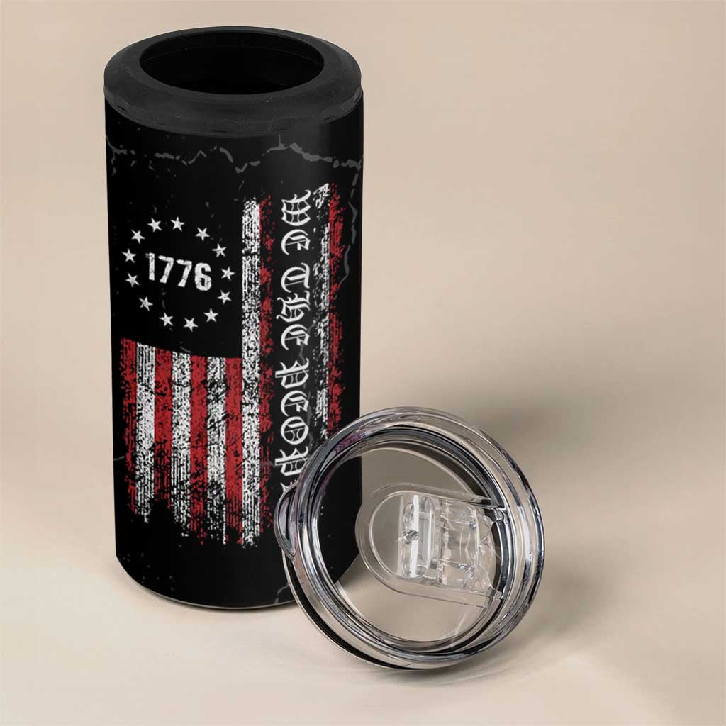 American Flag 4 in 1 Can Cooler Tumbler We The People Bald Eagle Patriotic