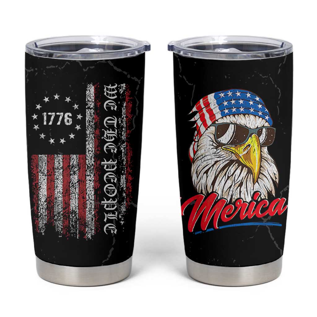 American Flag Tumbler Cup We The People Bald Eagle Patriotic