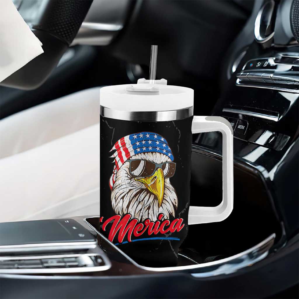 American Flag Tumbler With Handle We The People Bald Eagle Patriotic