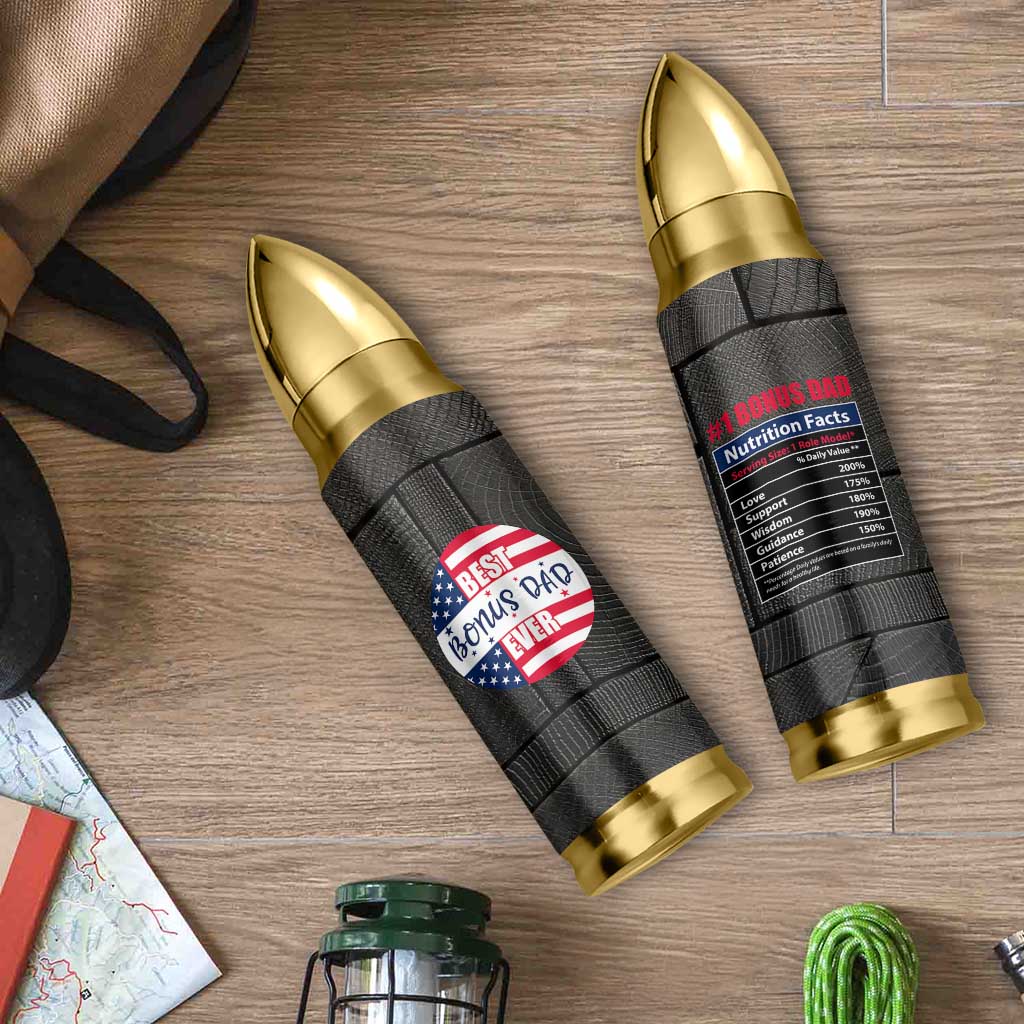 Best Bonus Dad Ever Bullet Tumbler Step Dad American Flag