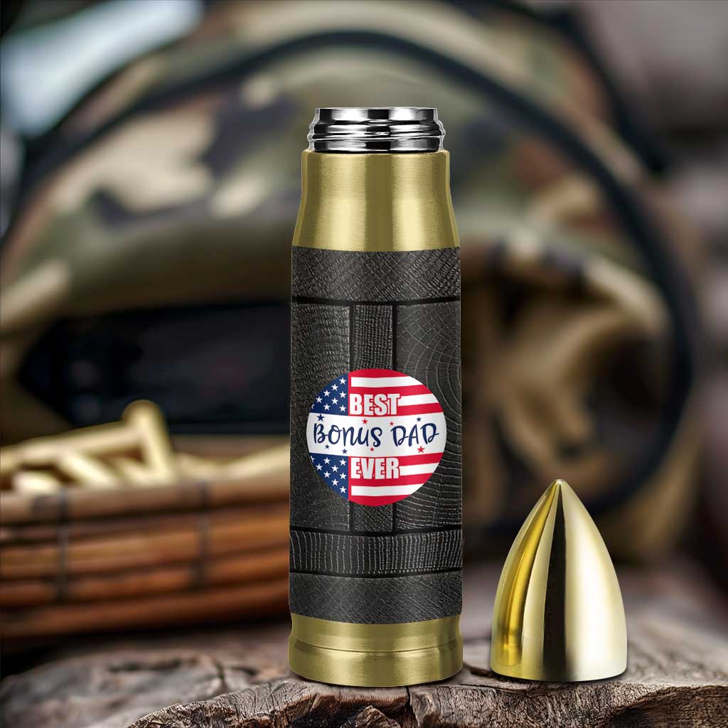 Best Bonus Dad Ever Bullet Tumbler Step Dad American Flag