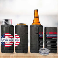 Best Bonus Dad Ever 4 in 1 Can Cooler Tumbler Step Dad American Flag