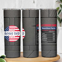 Best Bonus Dad Ever Skinny Tumbler Step Dad American Flag