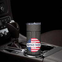 Best Bonus Dad Ever Skinny Tumbler Step Dad American Flag