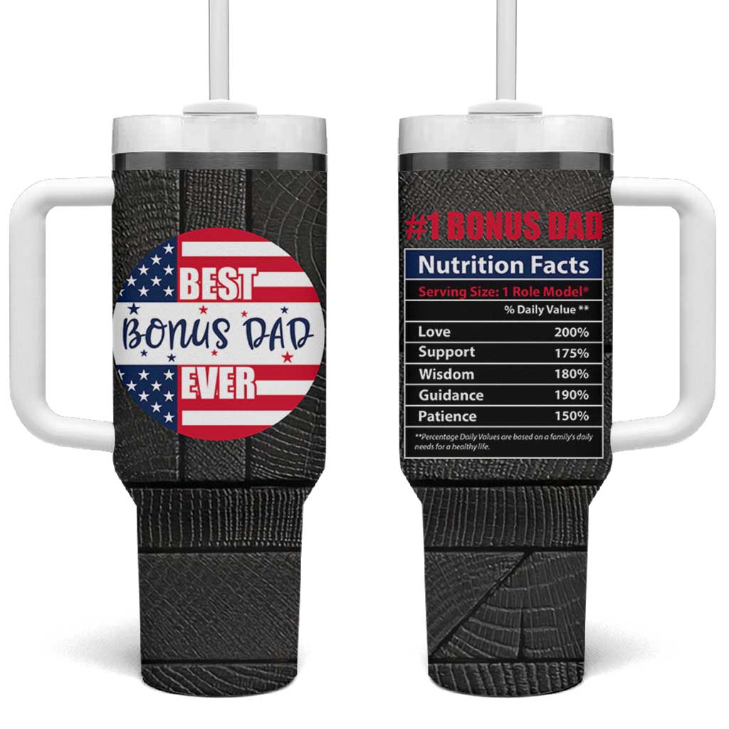 Best Bonus Dad Ever Tumbler With Handle Step Dad American Flag