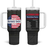 Best Bonus Dad Ever Tumbler With Handle Step Dad American Flag