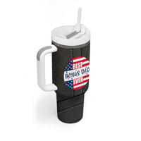 Best Bonus Dad Ever Tumbler With Handle Step Dad American Flag