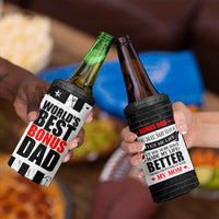 Fathers Day Gift For Bonus Dad 4 in 1 Can Cooler Tumbler Birthday Gifts For Step Dad From Daughter Son Kids US Flag