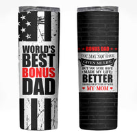 Fathers Day Gift For Bonus Dad Skinny Tumbler Birthday Gifts For Step Dad From Daughter Son Kids US Flag