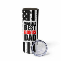 Fathers Day Gift For Bonus Dad Skinny Tumbler Birthday Gifts For Step Dad From Daughter Son Kids US Flag