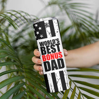 Fathers Day Gift For Bonus Dad Skinny Tumbler Birthday Gifts For Step Dad From Daughter Son Kids US Flag