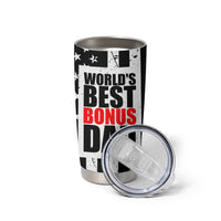 Fathers Day Gift For Bonus Dad Tumbler Cup Birthday Gifts For Step Dad From Daughter Son Kids US Flag
