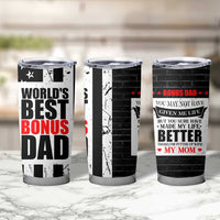 Fathers Day Gift For Bonus Dad Tumbler Cup Birthday Gifts For Step Dad From Daughter Son Kids US Flag