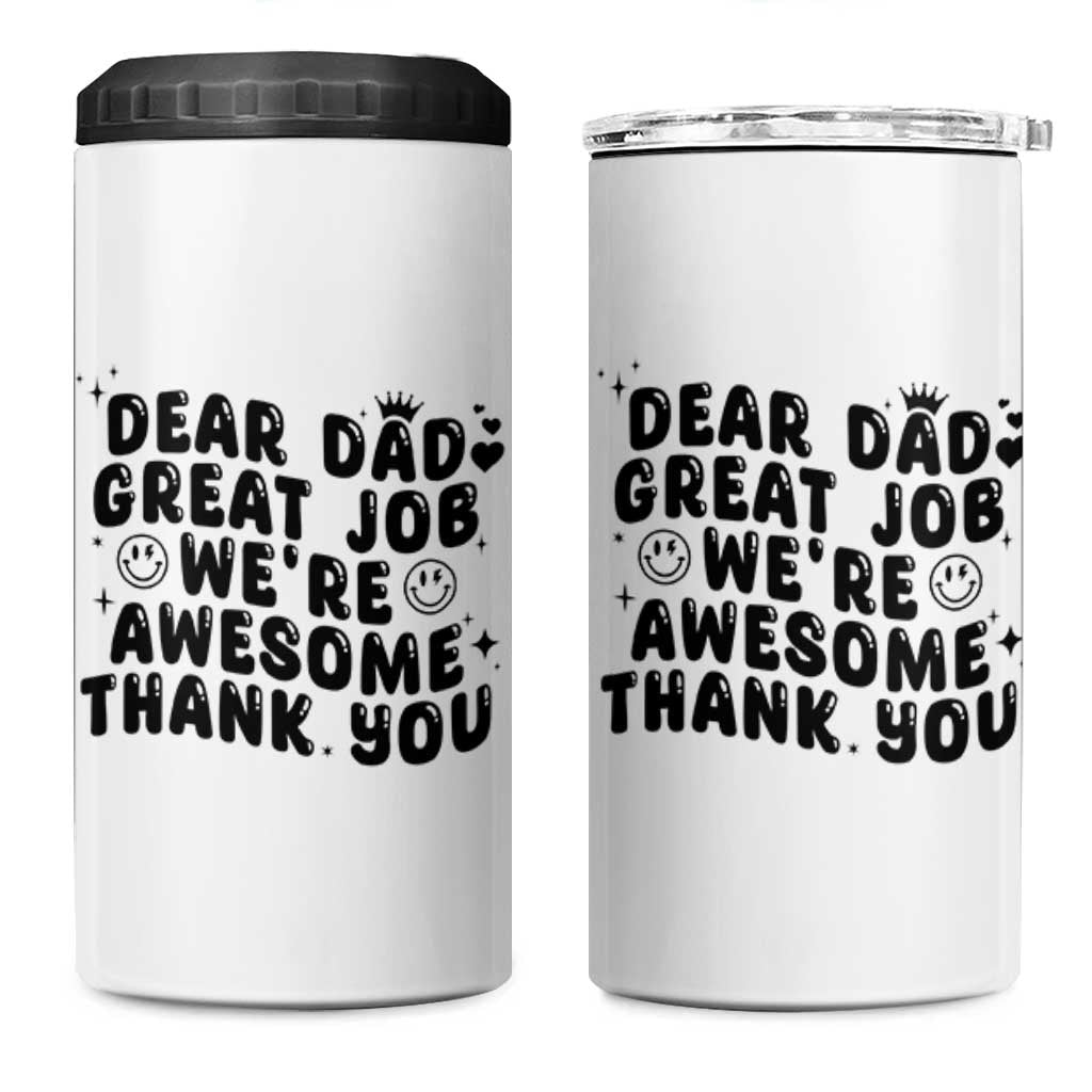Funny Dad 4 in 1 Can Cooler Tumbler Dad Father Step Dad Gift Fathers Day
