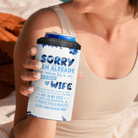 Husband Gift 4 in 1 Can Cooler Tumbler Funny Anniversary Wedding, Christmas, Valentines Day, Birthday Gifts for Him Blue Camo Camouflage - Wonder Print Shop