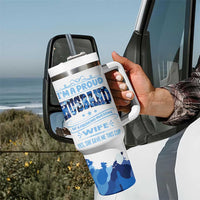 Husband Gift Tumbler With Handle Funny Anniversary Wedding, Christmas, Valentines Day, Birthday Gifts for Him Blue Camo Camouflage - Wonder Print Shop