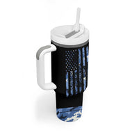 Christmas Gifts for Dad Tumbler With Handle Husband Daddy Protector Hero Fathers Day Camo American Flag - Wonder Print Shop
