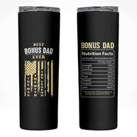 Best Bonus Dad Ever Skinny Tumbler Funny Step Dad American Flag Fathers Day