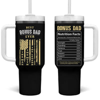 Best Bonus Dad Ever Tumbler With Handle Funny Step Dad American Flag Fathers Day