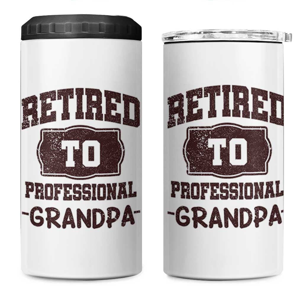 Retirement Gifts For Men 4 in 1 Can Cooler Tumbler Retired To Professional Grandpa Fathers Day
