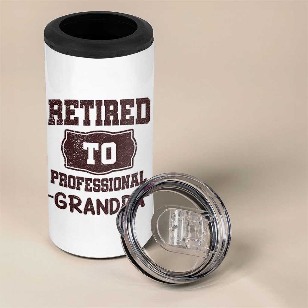 Retirement Gifts For Men 4 in 1 Can Cooler Tumbler Retired To Professional Grandpa Fathers Day