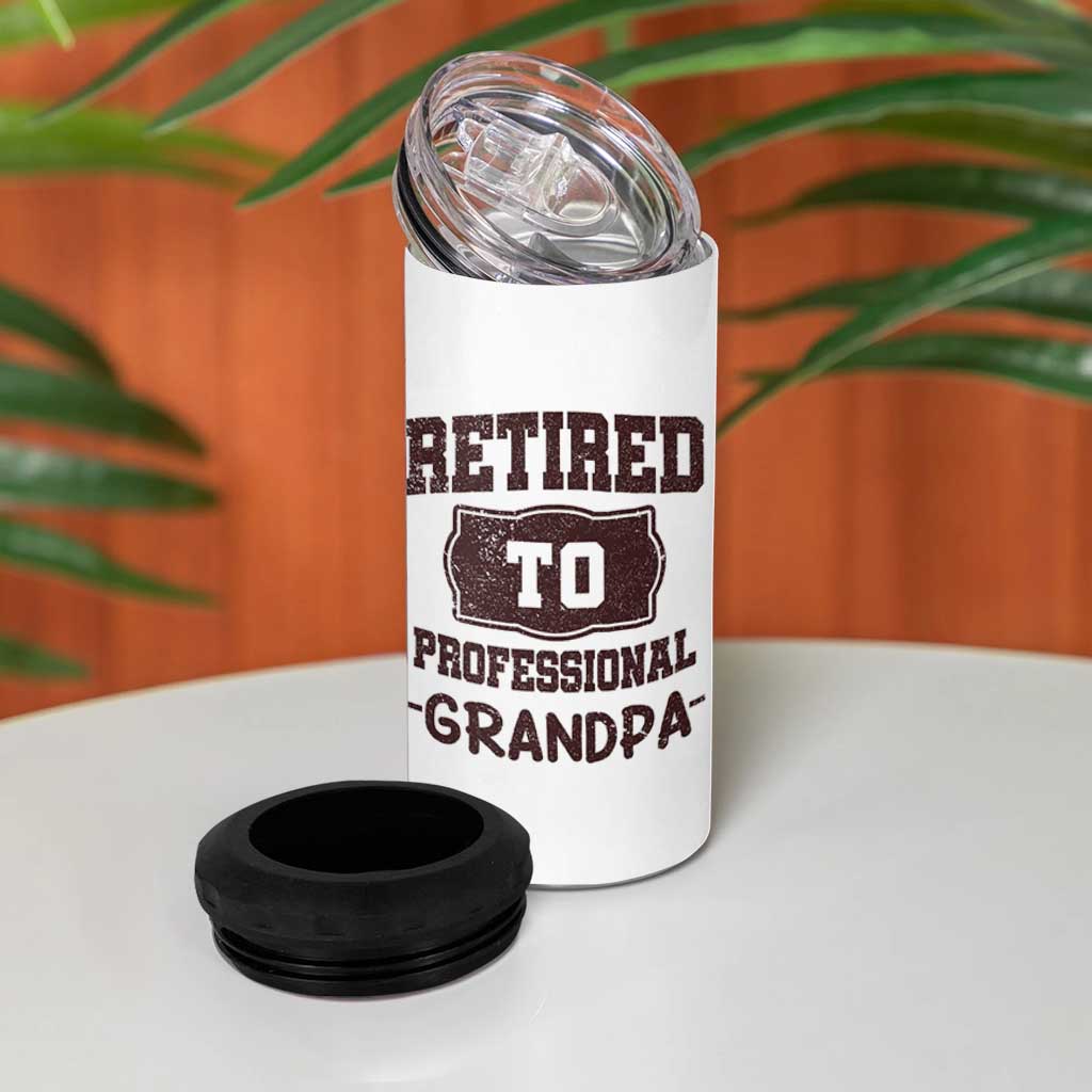 Retirement Gifts For Men 4 in 1 Can Cooler Tumbler Retired To Professional Grandpa Fathers Day