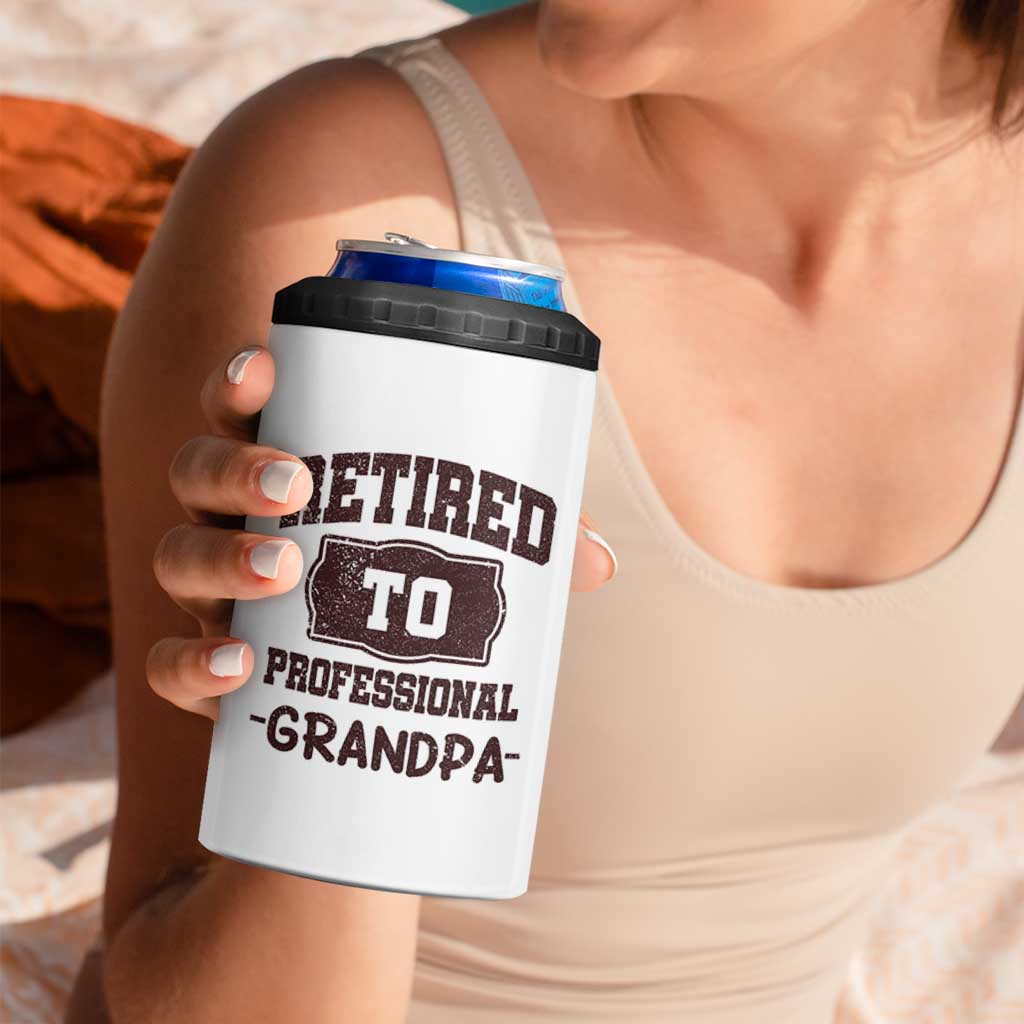 Retirement Gifts For Men 4 in 1 Can Cooler Tumbler Retired To Professional Grandpa Fathers Day