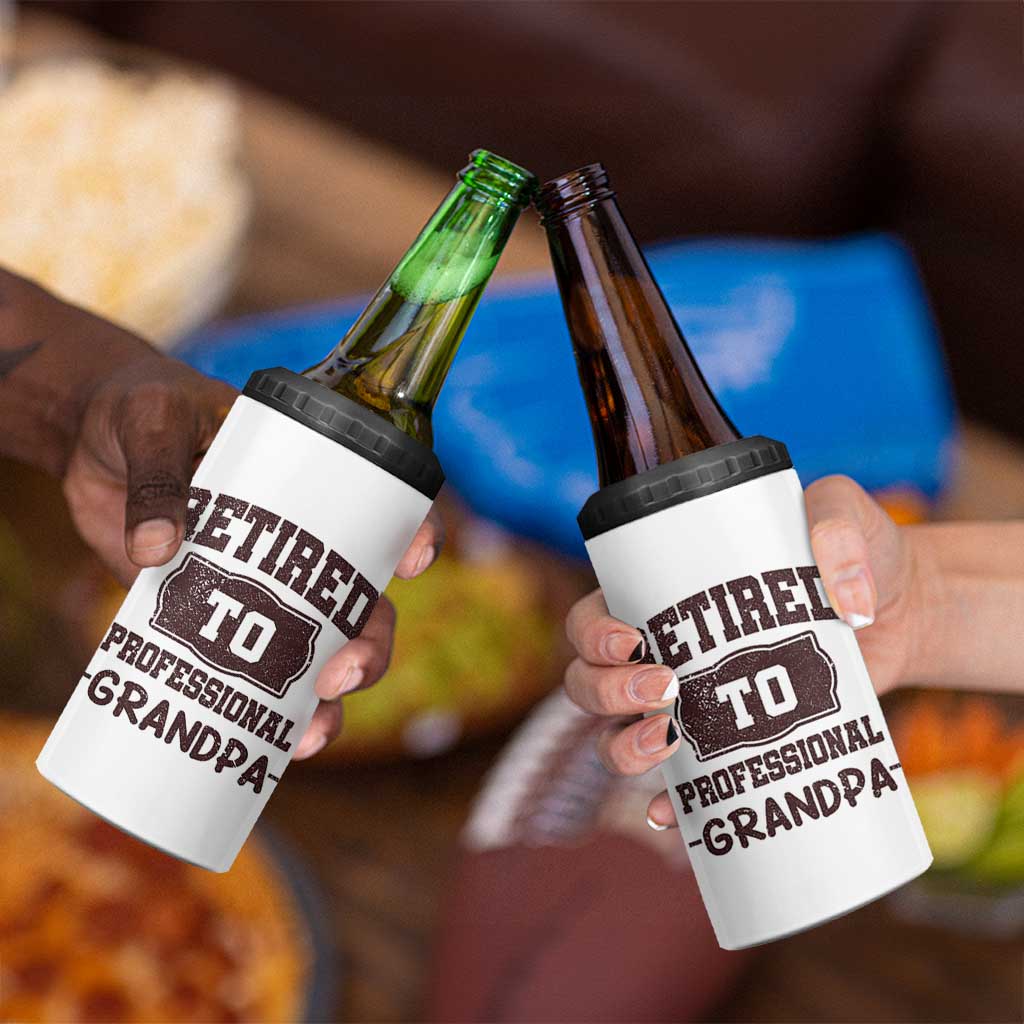 Retirement Gifts For Men 4 in 1 Can Cooler Tumbler Retired To Professional Grandpa Fathers Day