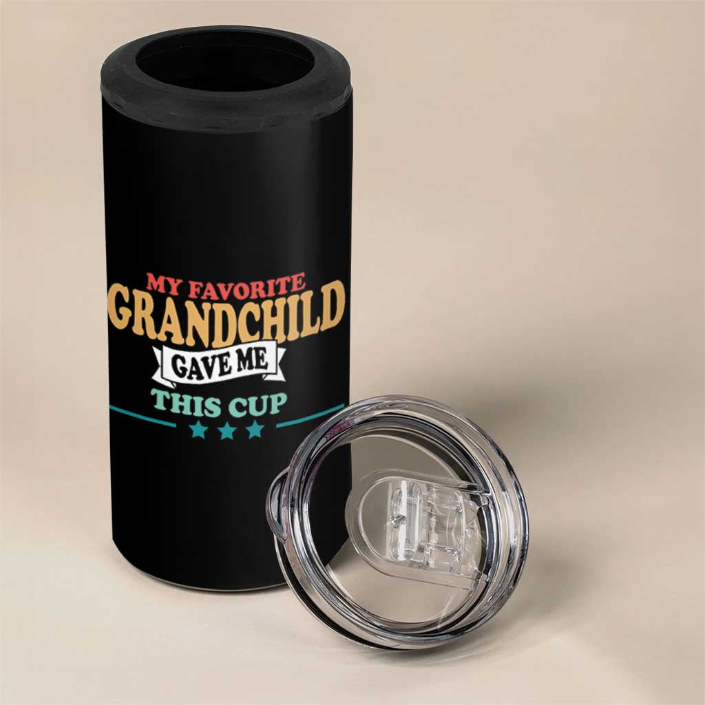My Favorite Grandchild Gave Me This Cup 4 in 1 Can Cooler Tumbler Grandparents Grandpa Grandma Gifts From Grandkids Granddaughter Grandson