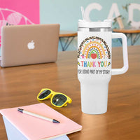 Teacher Appreciation Gifts Tumbler With Handle Thank You For Being Part Of My Story - Wonder Print Shop