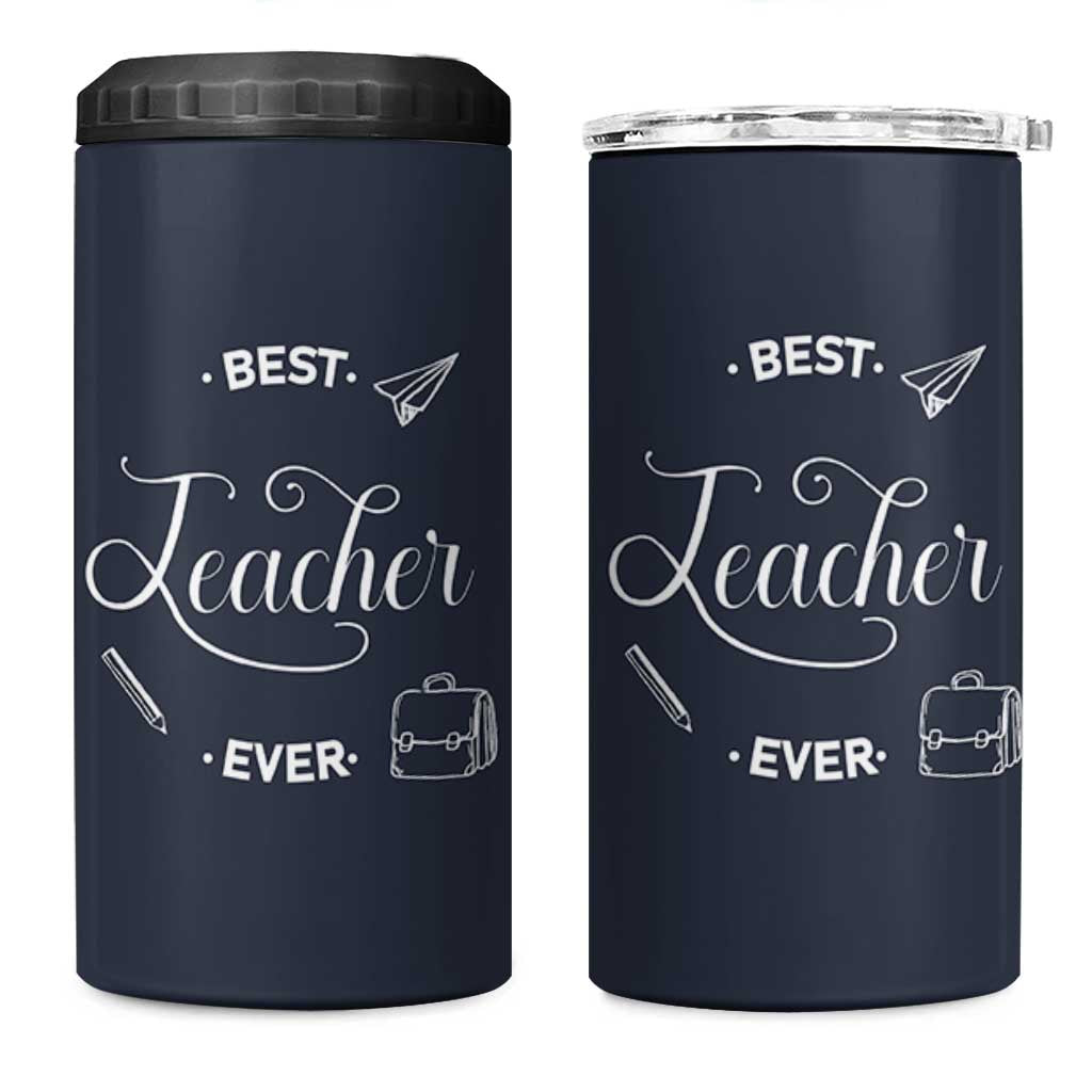 Best Teacher Ever 4 in 1 Can Cooler Tumbler Appreciation Gift For Teachers Men
