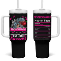 Funny Dinosaur Teacher Tumbler With Handle Teachersaurus Like A Normal Teacher But More Awesome - Wonder Print Shop